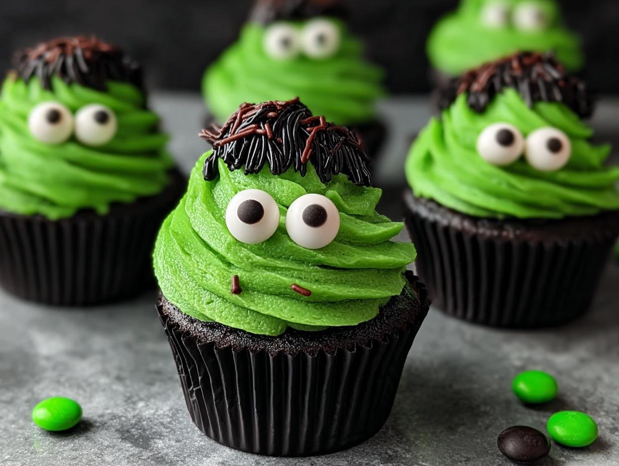 Frankenstein Cupcakes: Spooky Fun in 1 Bite - Frankenstein Cupcakes - additional detail