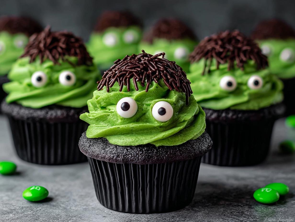Frankenstein Cupcakes: Spooky Fun in 1 Bite - Frankenstein Cupcakes - additional detail