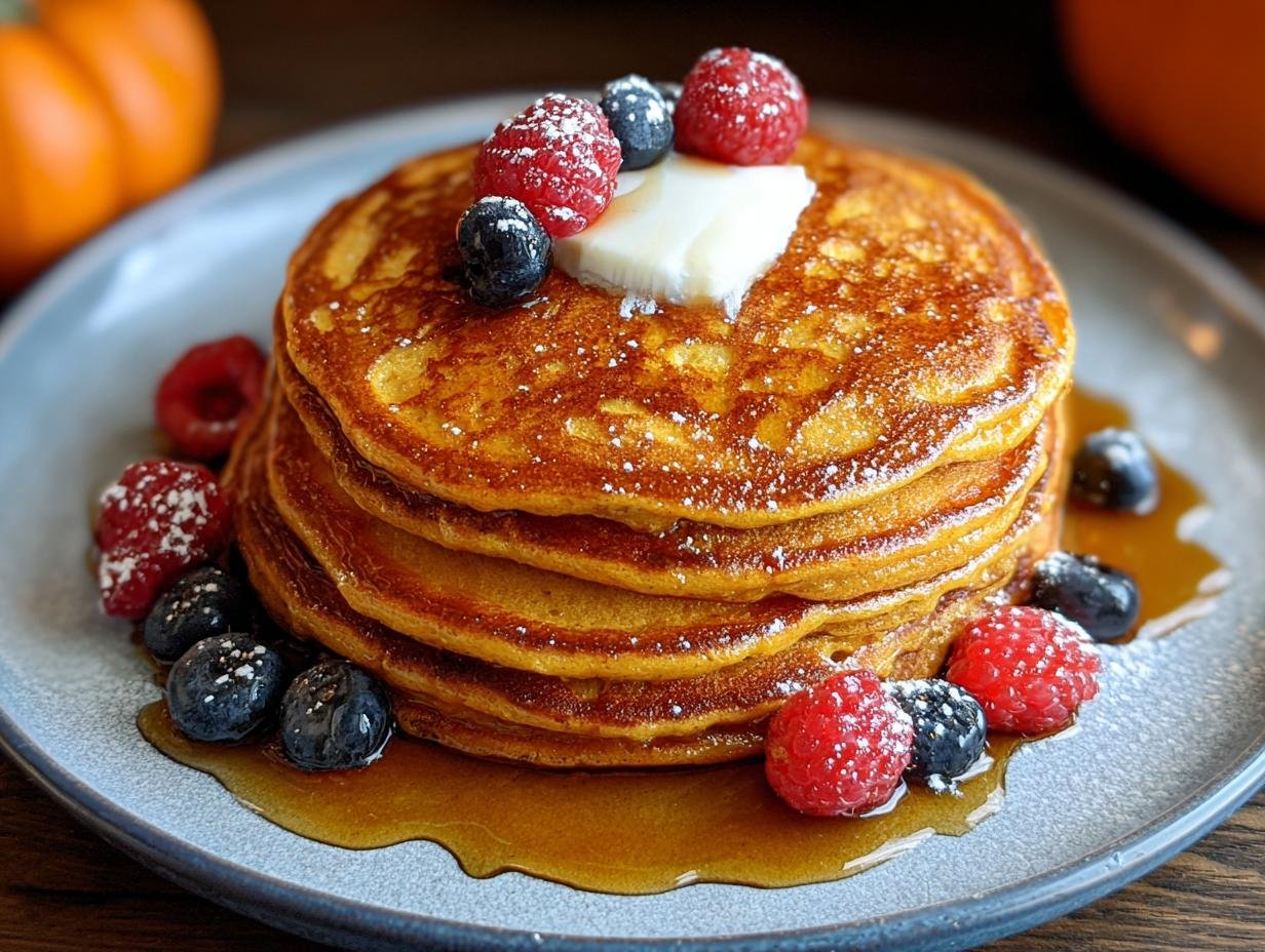 Pumpkin Greek Yogurt Pancakes