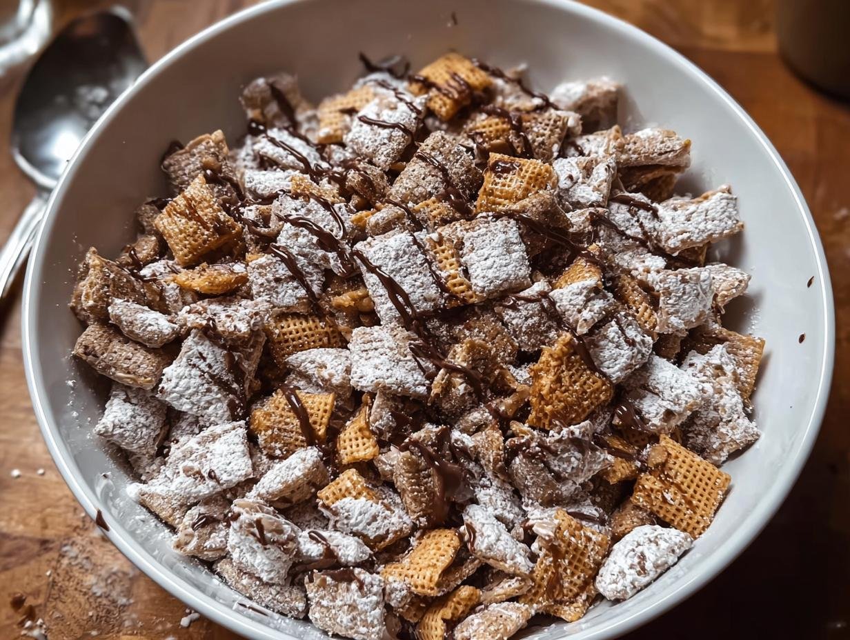 Snickers Puppy Chow: Divine No-Bake Treat! - Snickers Puppy Chow - additional detail