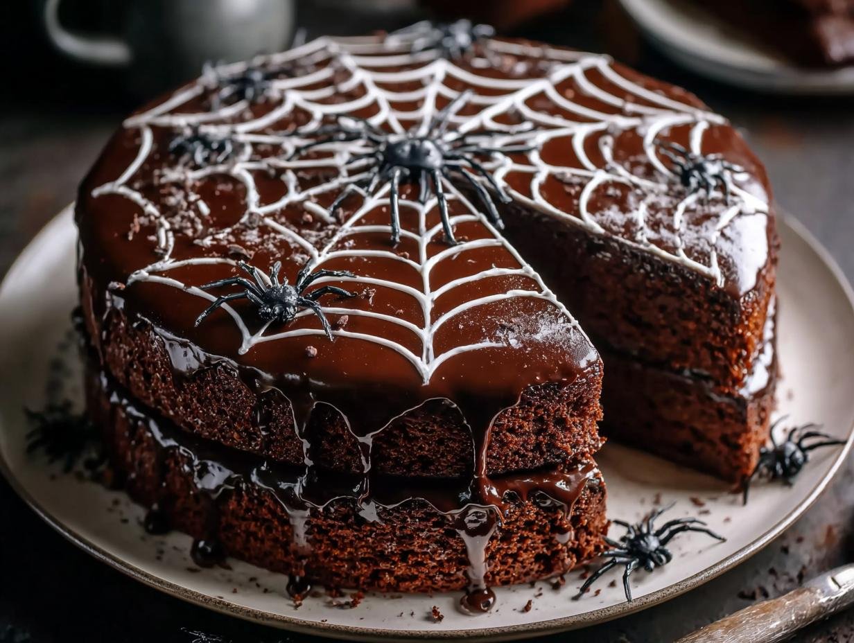 Spiderweb Chocolate Cake: 1 Easy Recipe - Spiderweb Chocolate Cake - main visual representation