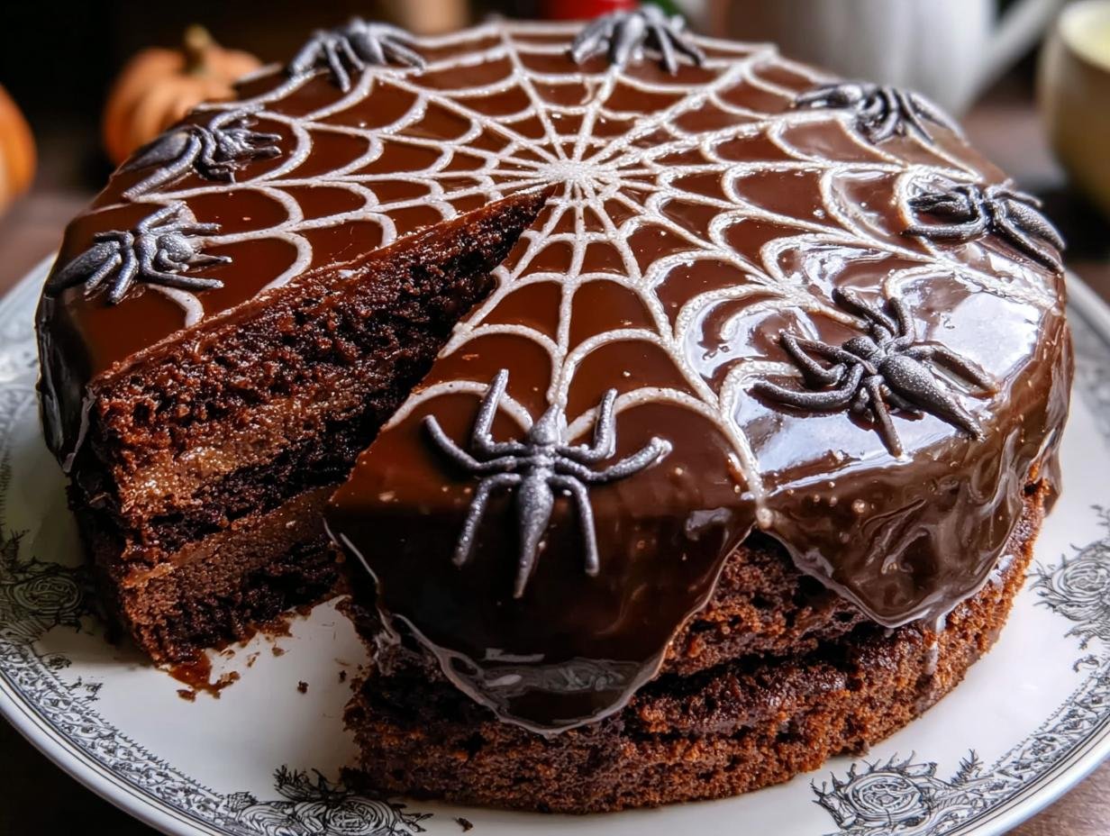 Spiderweb Chocolate Cake: 1 Easy Recipe - Spiderweb Chocolate Cake - additional detail