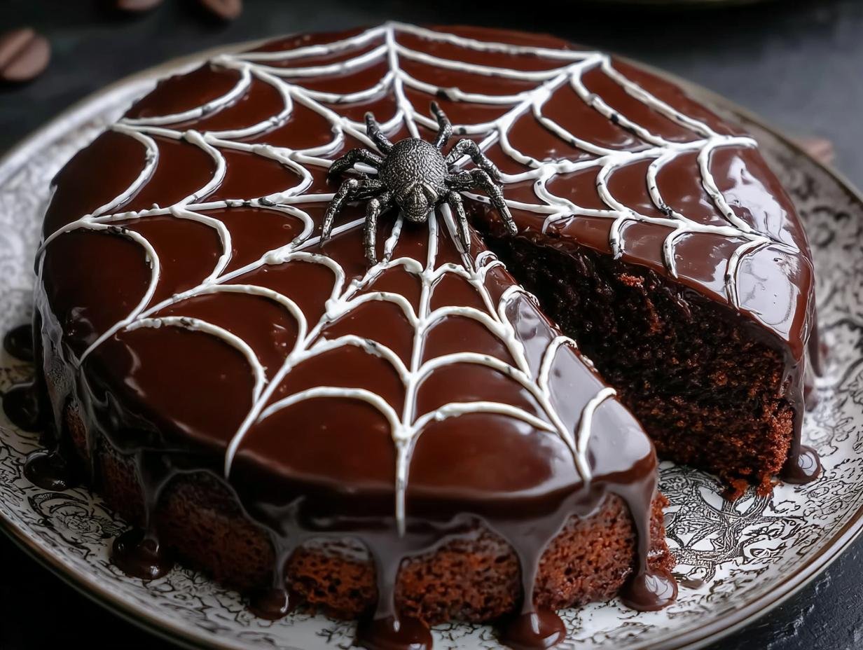 Spiderweb Chocolate Cake