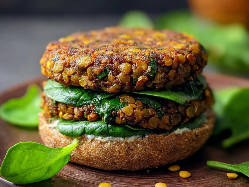 Spinach Lentil Burgers