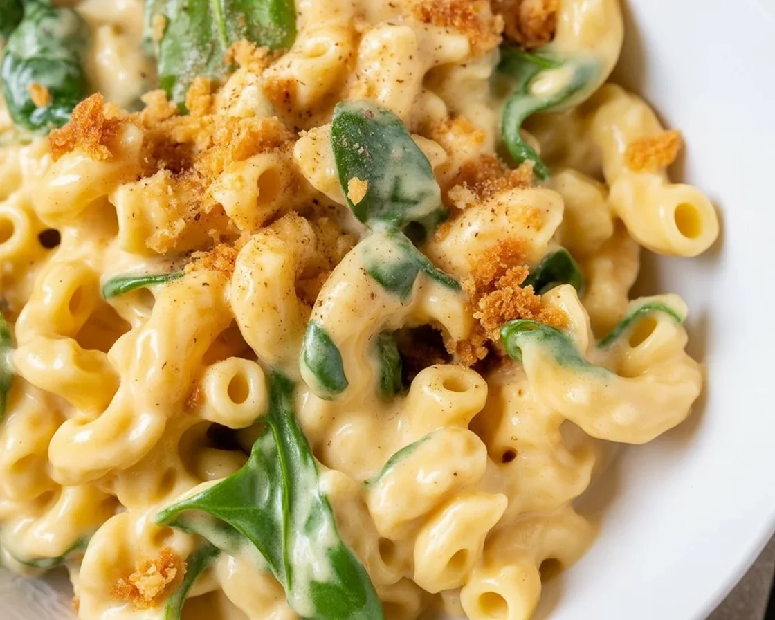 Bowl of healthy macaroni and cheese topped with broccoli and cheese.
