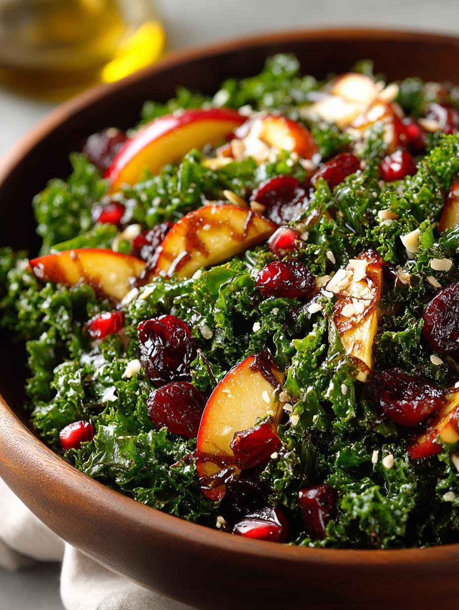 Autumn Kale Salad with Maple Vinaigrette for Cozy Nights - Autumn Kale Salad with - additional detail