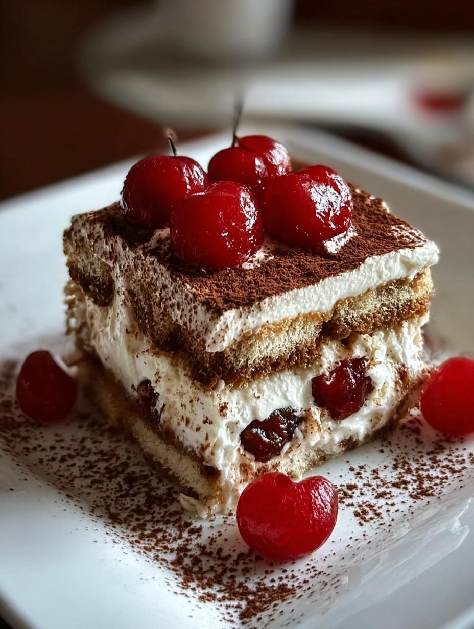Cherry Amaretto Tiramisu: Amazing 1-Step No-Bake Treat 3 Cherry Amaretto Tiramisu: Amazing 1-Step No-Bake Treat - Cherry Amaretto Tiramisu - main visual representation