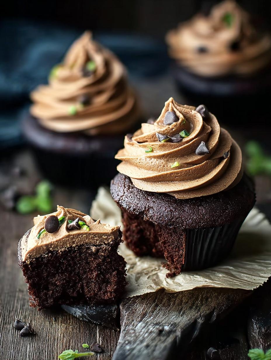 Amazing Chocolate Zucchini Cupcakes: 1 Luscious Bite - Chocolate Zucchini Cupcakes - additional detail