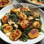 Crispy Gnocchi Spinach Feta