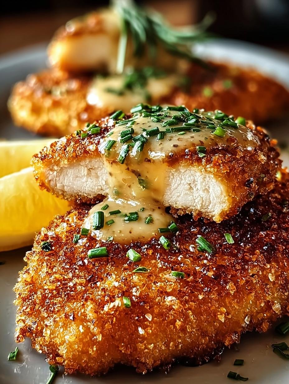 Crispy Parmesan Chicken with Rich Garlic Sauce - Crispy Parmesan Chicken with - main visual representation