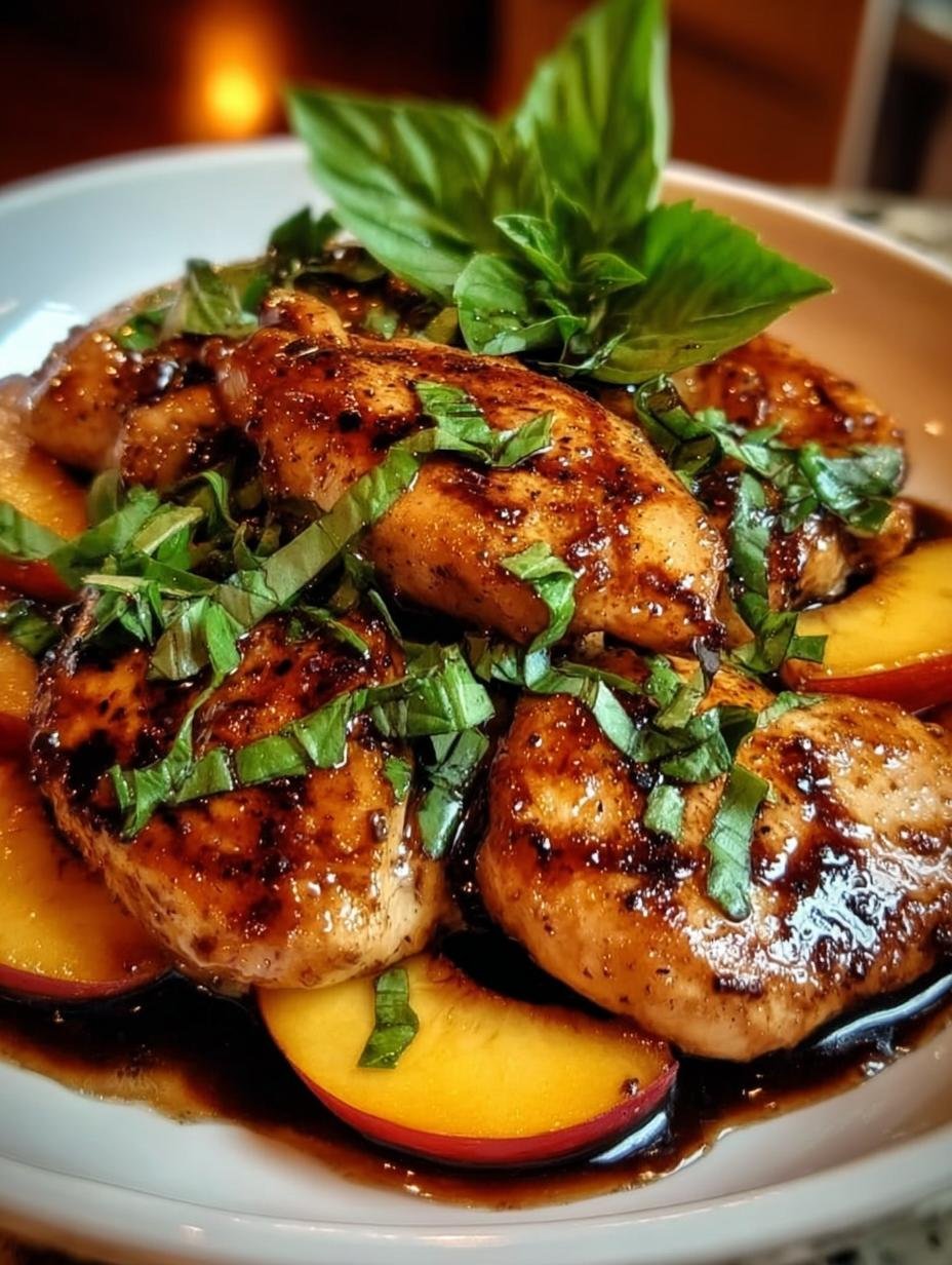 Amazing Peach Basil Balsamic Chicken Dinner 1 - Peach Basil Balsamic Chicken - additional detail