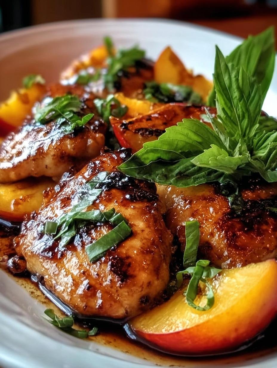 Amazing Peach Basil Balsamic Chicken Dinner 1 - Peach Basil Balsamic Chicken - additional detail