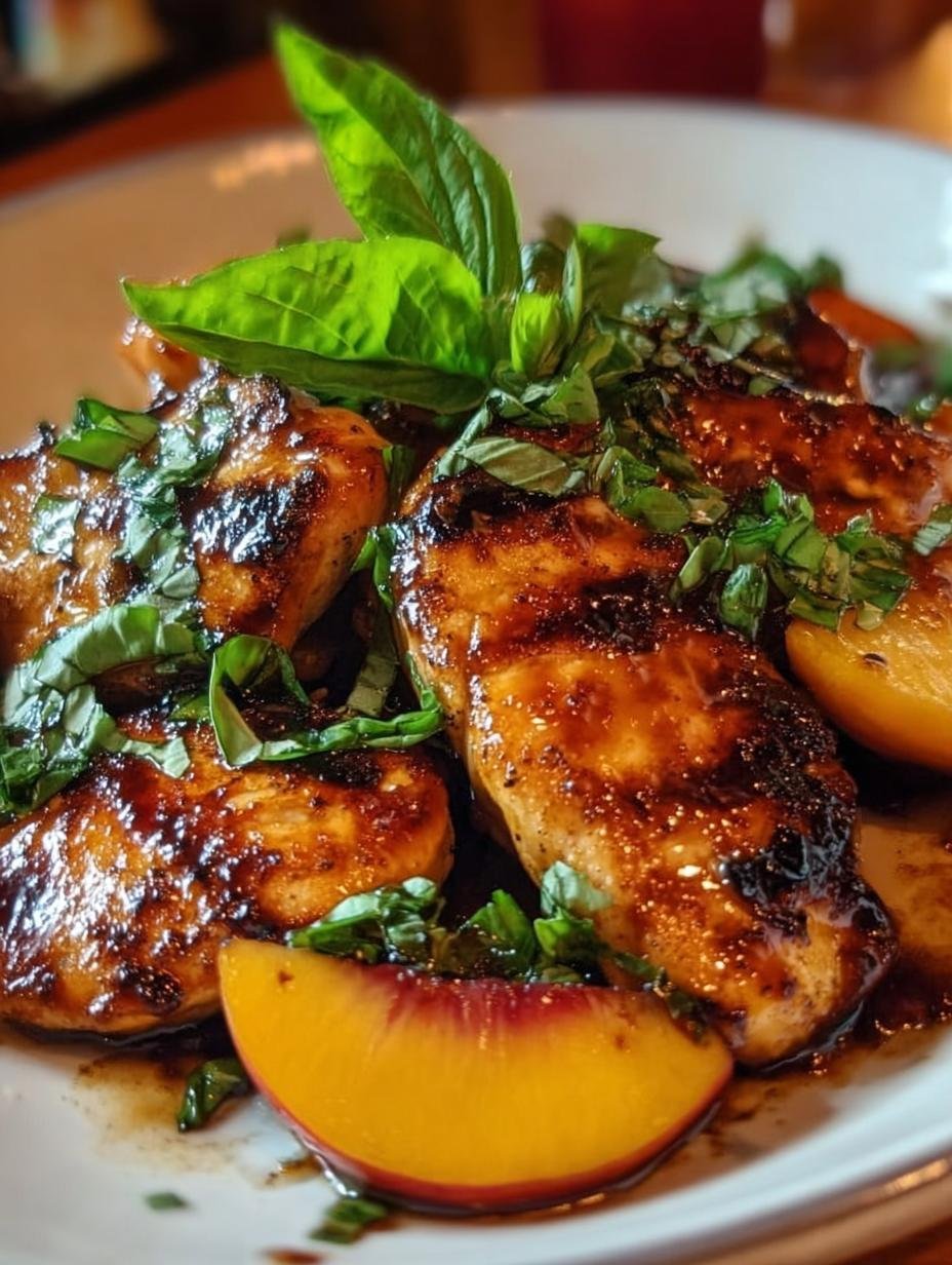 Peach Basil Balsamic Chicken