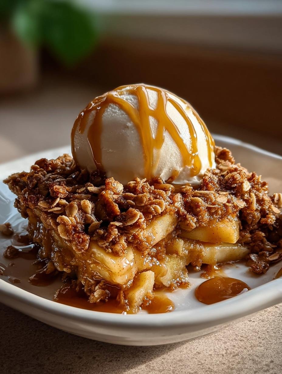 Irresistible Salted Caramel Apple Crisp Recipe - Salted Caramel Apple Crisp - additional detail