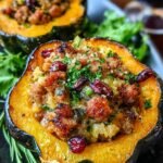 Sausage Stuffed Acorn Squash