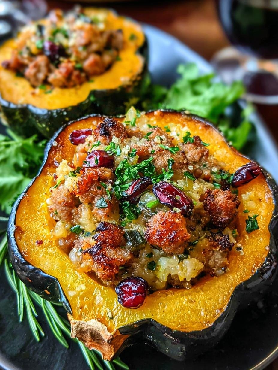 Sausage Stuffed Acorn Squash