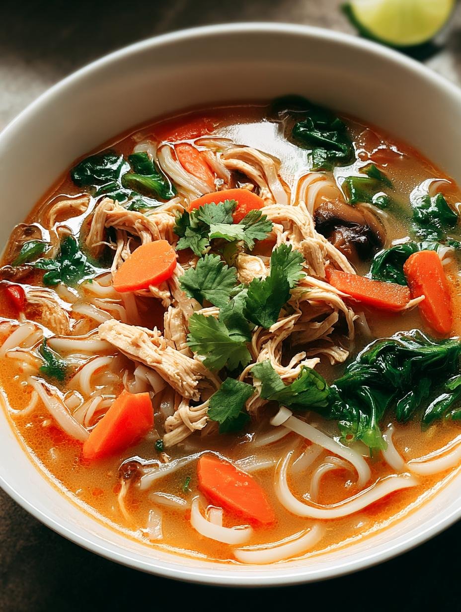Amazing Thai Chicken Soup Noodles in 30 Minutes - Thai Chicken Soup Noodles - main visual representation