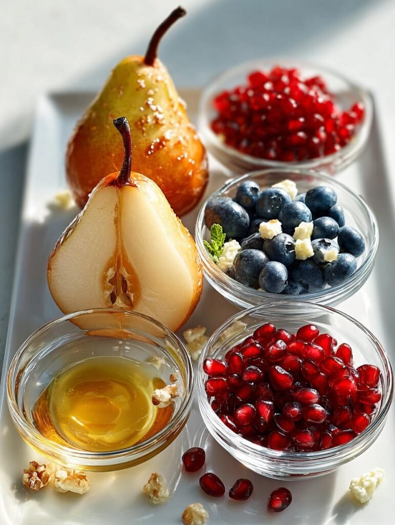 Baked Pears Berries Honey
