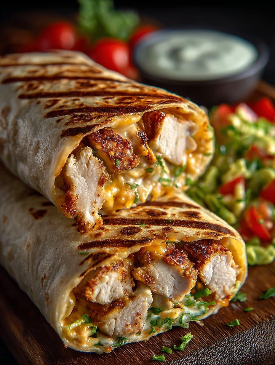 Cheesy Garlic Chicken Wraps