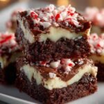 Christmas Peppermint Bark Brownie