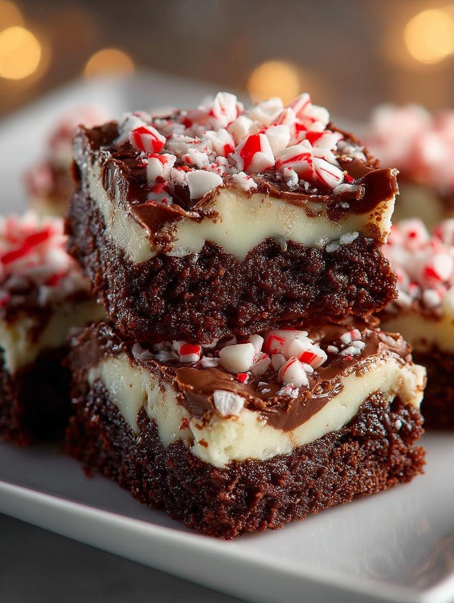 Christmas Peppermint Bark Brownie