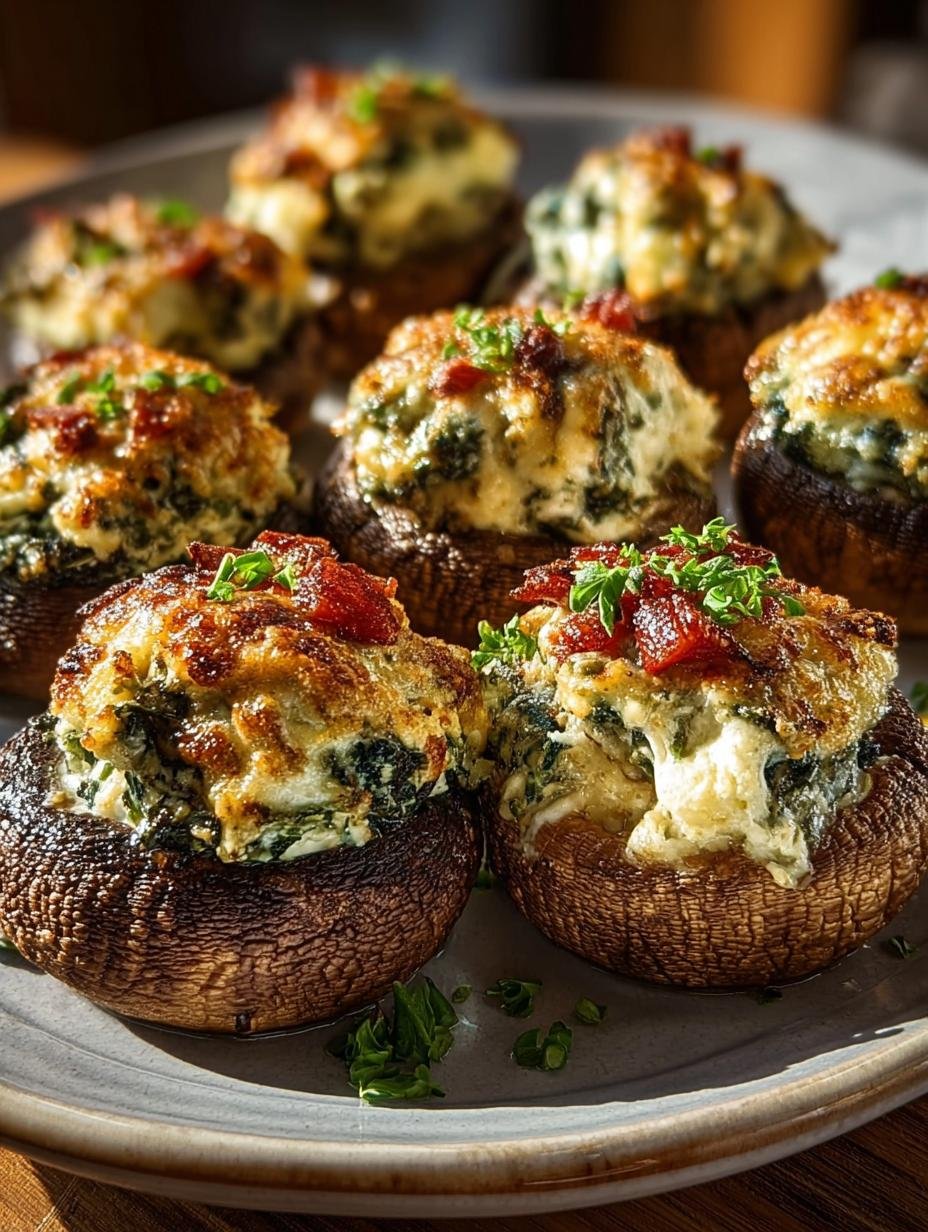 Christmas Stuffed Mushrooms with