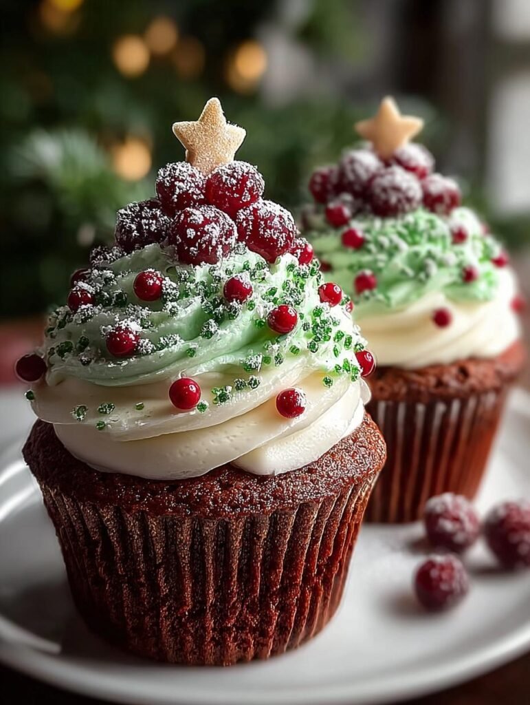 Christmas Tree Cupcake Festive