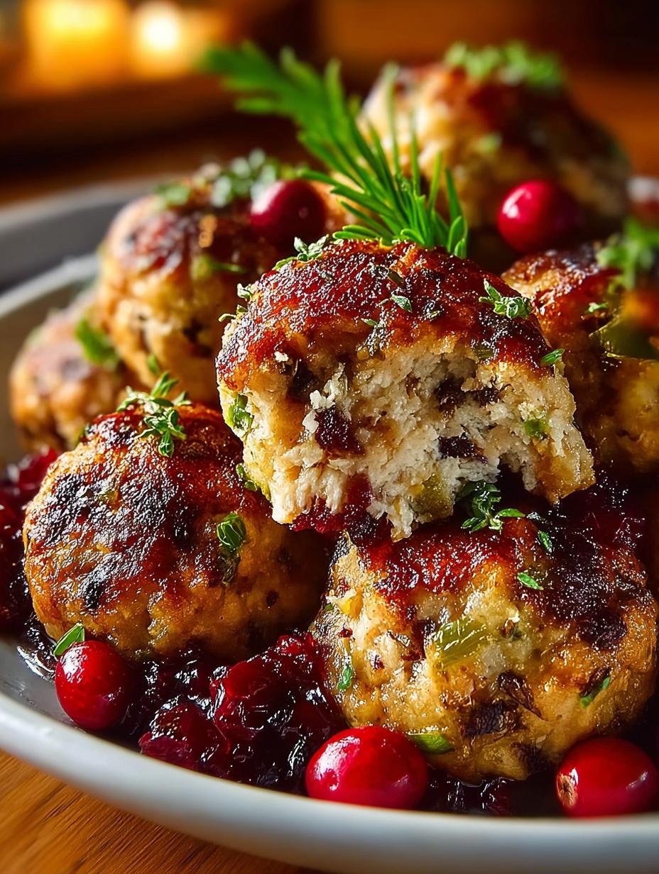 Cranberry Turkey Stuffing Balls: 7 Festive Delights - Cranberry Turkey Stuffing Balls - additional detail