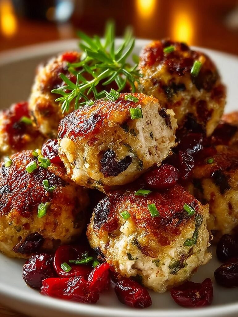Cranberry Turkey Stuffing Balls