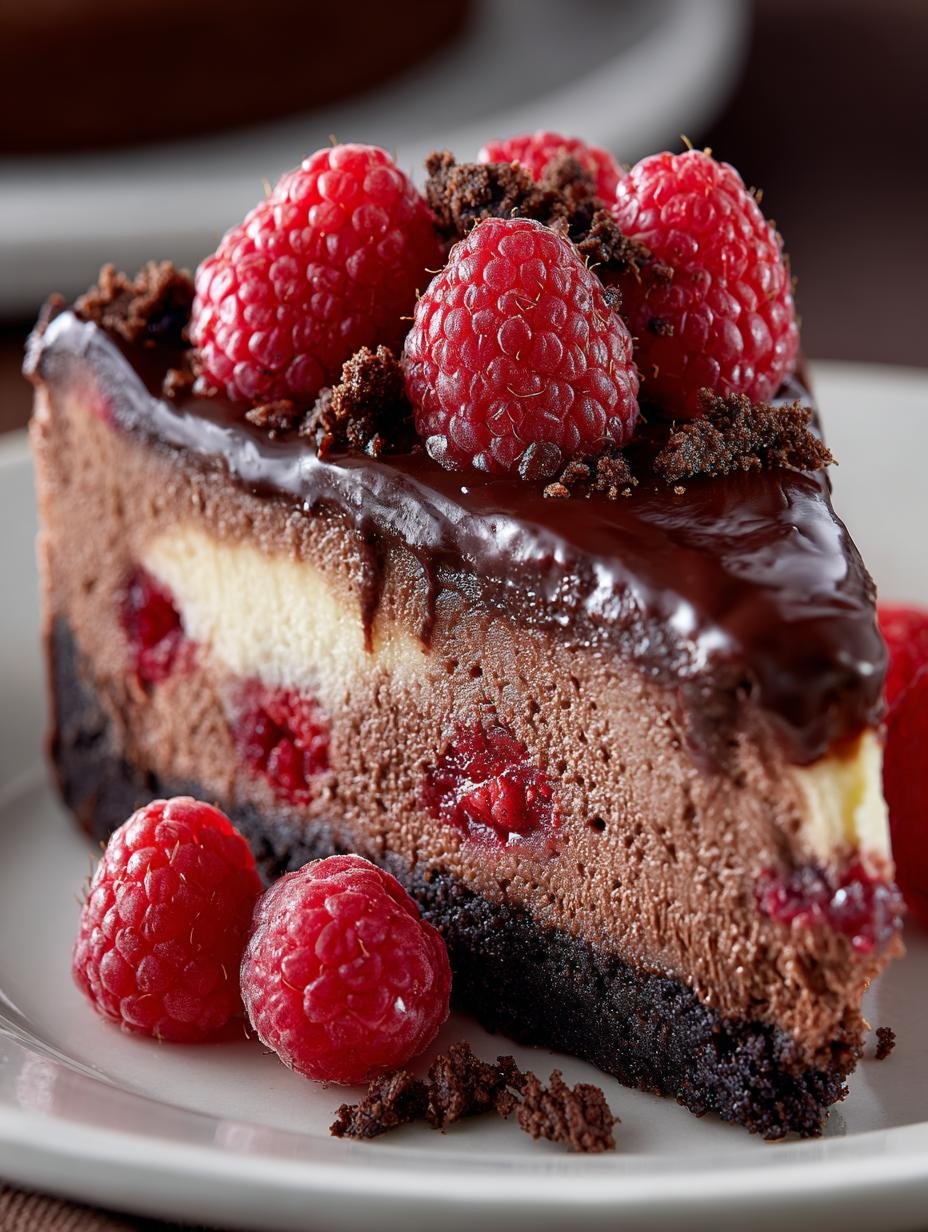 Dark Chocolate Raspberry Cheesecake