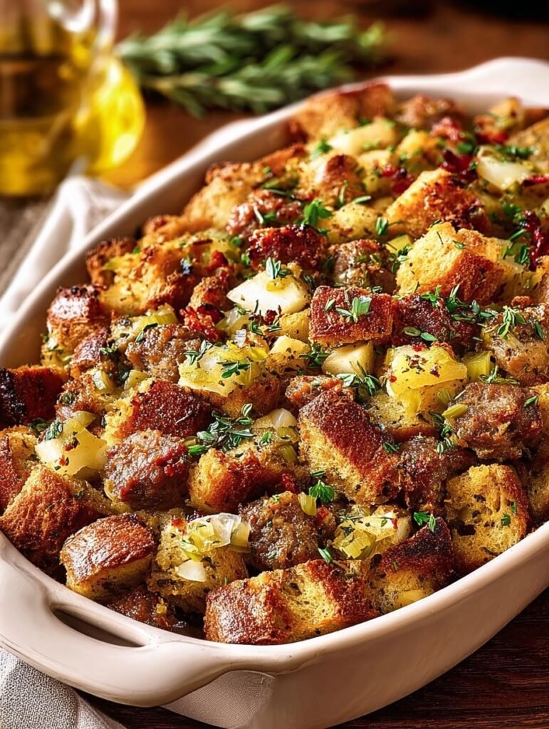 Irresistible Apple Sausage Stuffing
