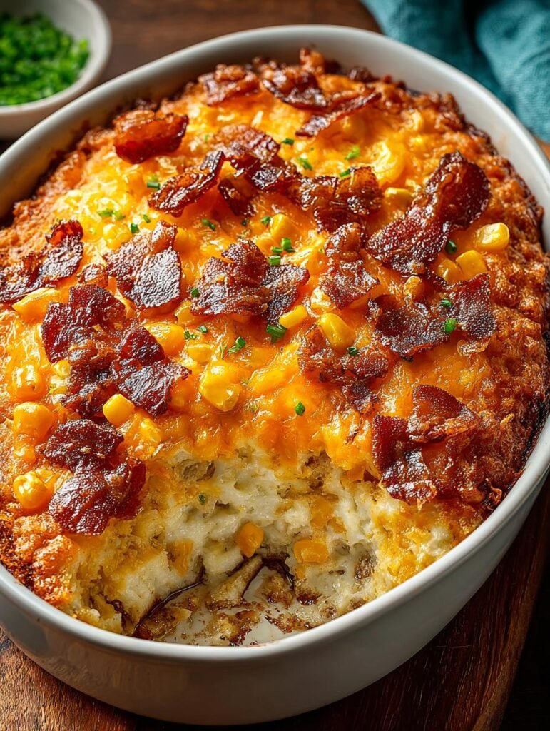 Irresistible Loaded Corn Casserole