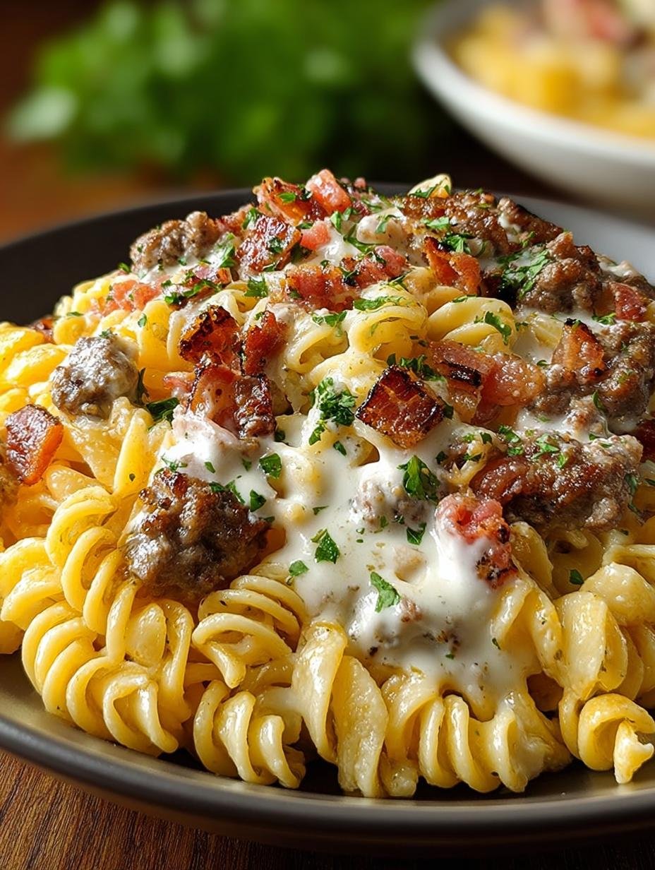 Loaded Cheeseburger Alfredo Pasta: 5 Comforting Steps - Loaded Cheeseburger Alfredo Pasta - main visual representation