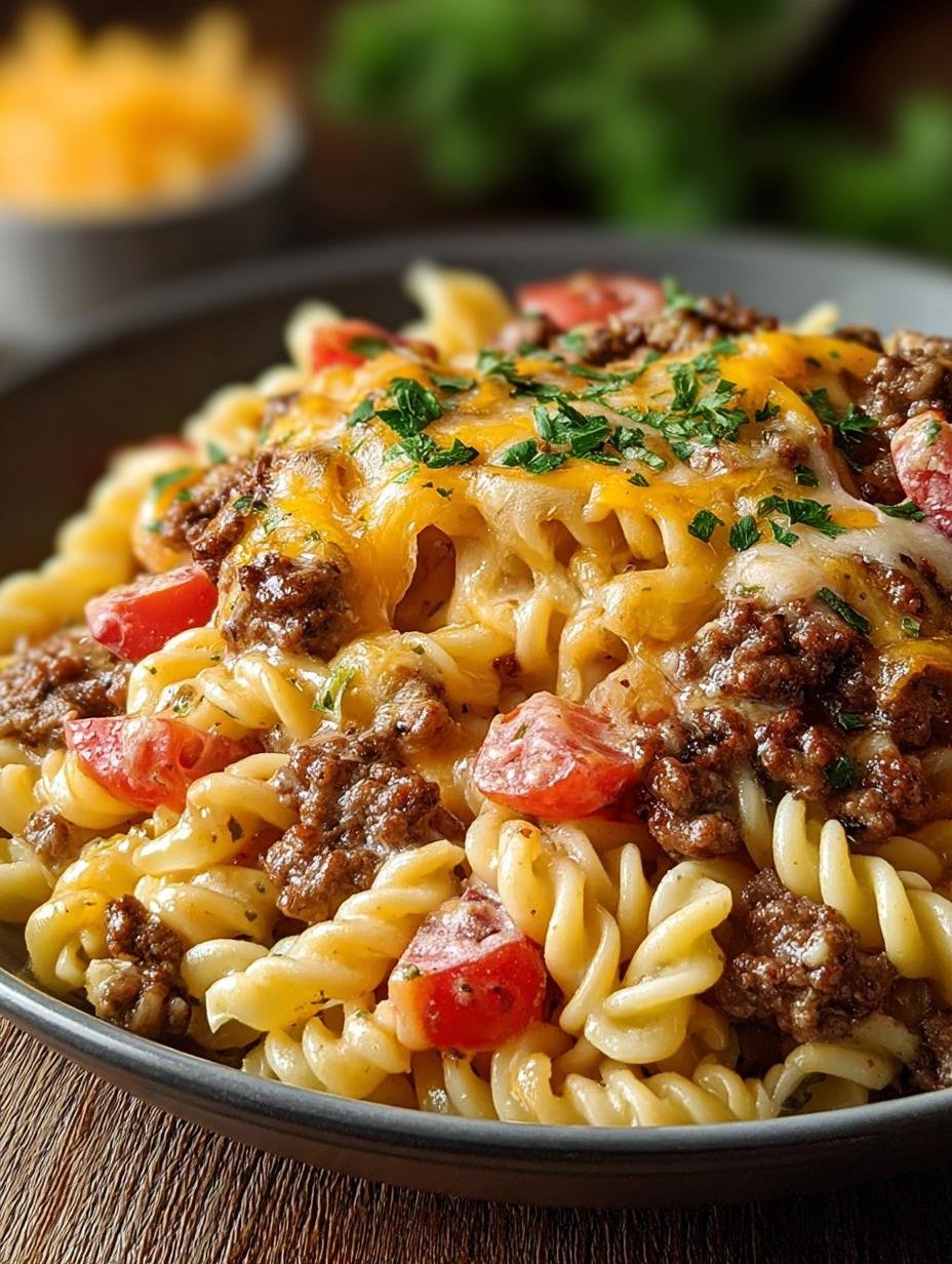 Loaded Cheeseburger Alfredo Pasta: 5 Comforting Steps - Loaded Cheeseburger Alfredo Pasta - additional detail