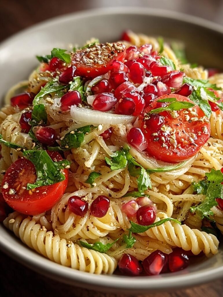 Quinoa Pasta Pomegranate Salad