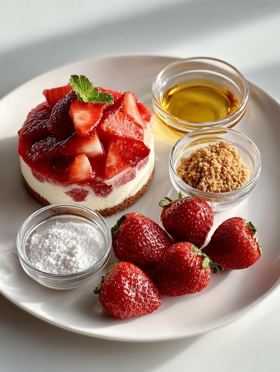 Delicious layers of Strawberry Crunch Cheesecake showcasing the vibrant strawberry sauce and crunchy topping