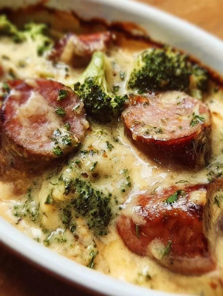 Delicious keto broccoli and cauliflower au gratin dish