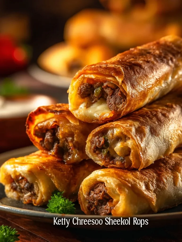 Keto Philly Cheesesteak Roll Ups served on a plate with toppings.