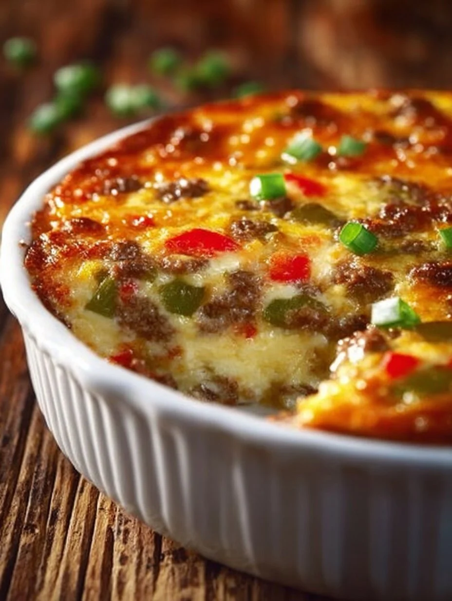 Low Carb Philly Cheesesteak Casserole served in a dish.