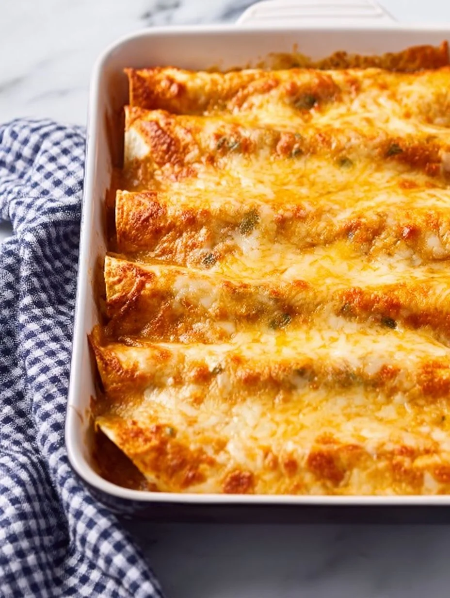 Delicious low carb white chicken enchiladas garnished with cilantro.