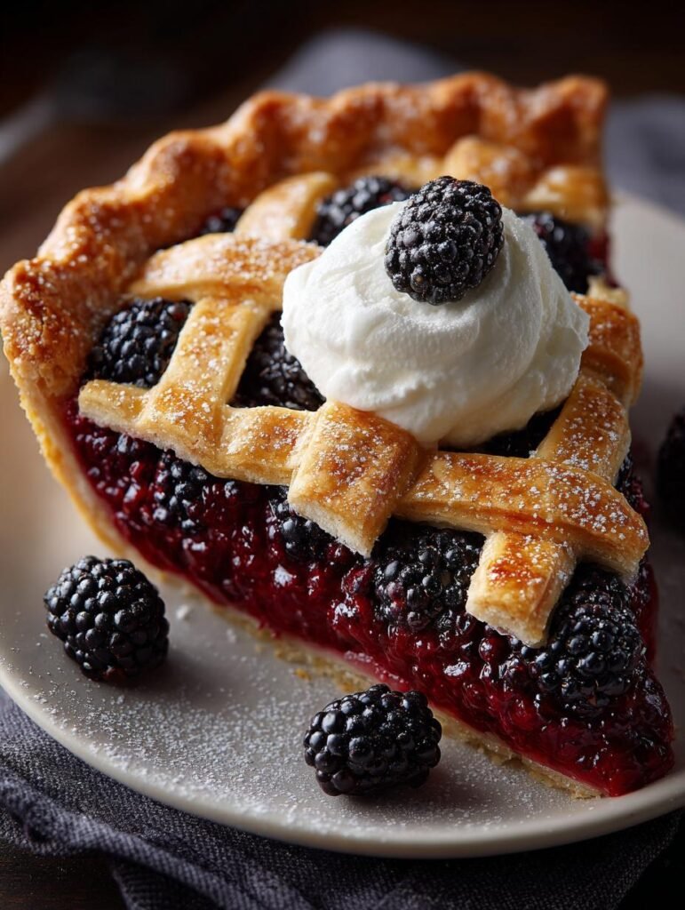 Blackberry Pie with Cream