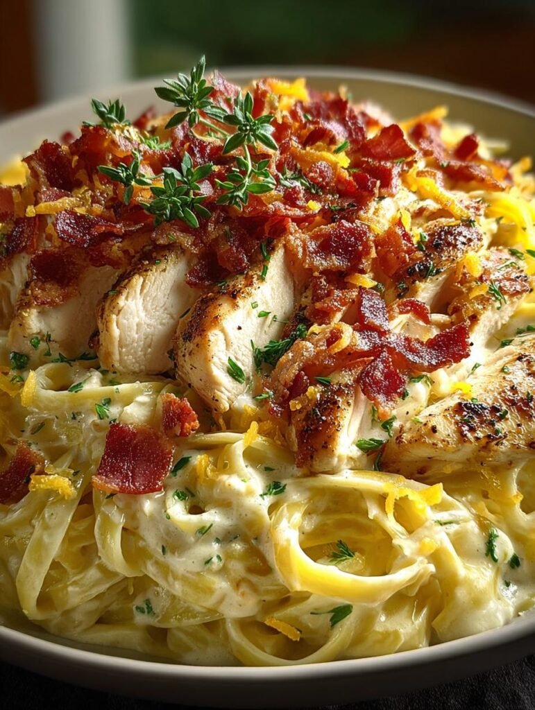 Cheddar Bacon Chicken Alfredo