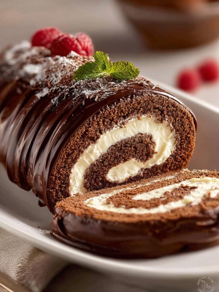 Chocolate Swiss Roll Cake