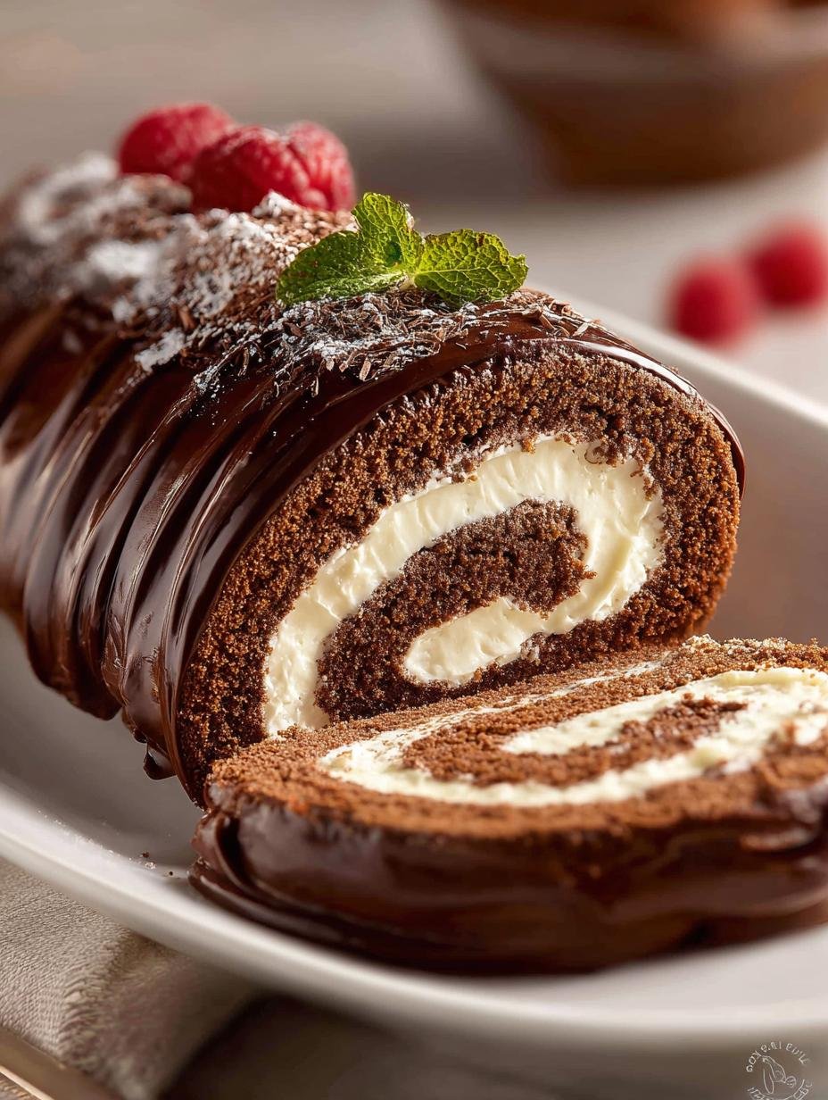 Chocolate Swiss Roll Cake