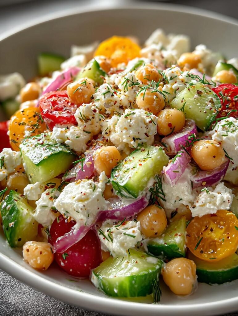 Cottage Cheese Chickpea Salad