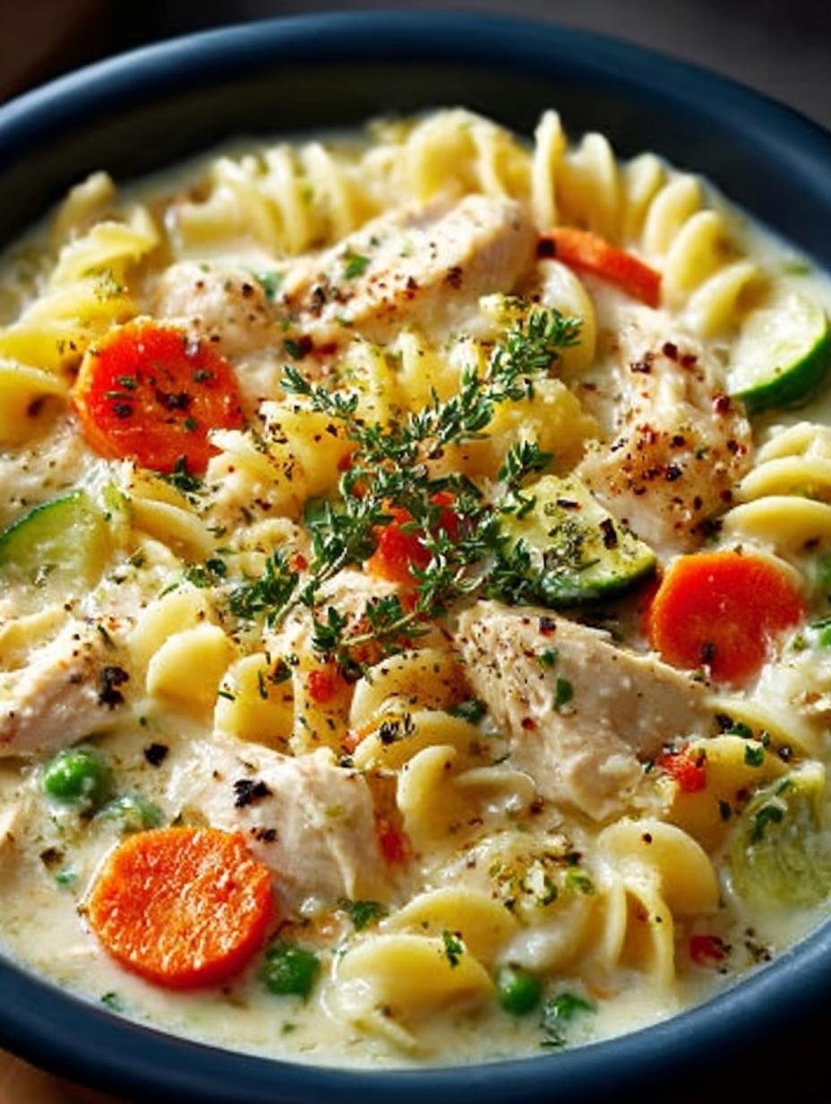 Incredible Creamy Chicken Pasta Soup Recipe for Comfort - Creamy Chicken Pasta Soup - main visual representation