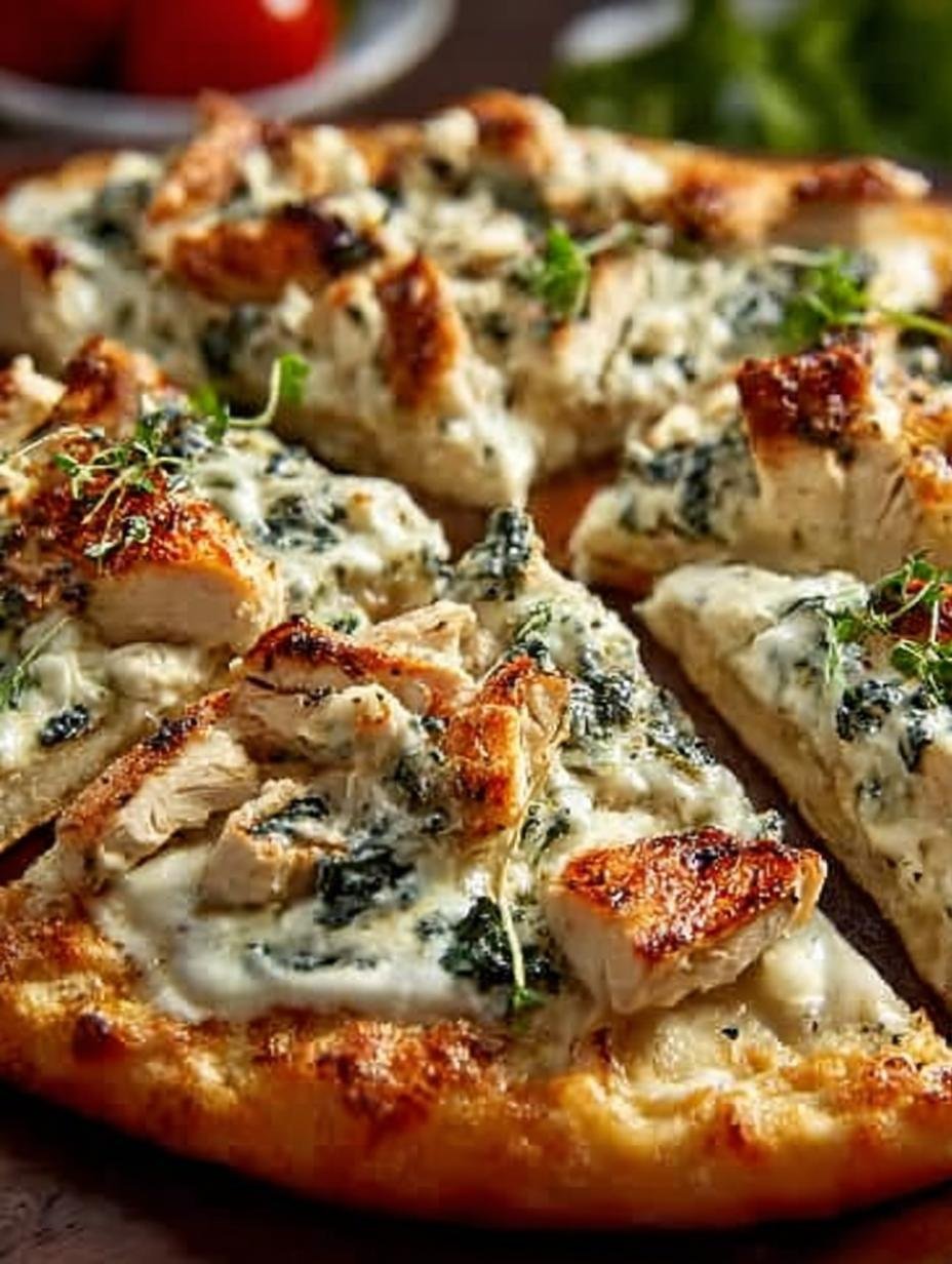 Creamy White Chicken Pizza