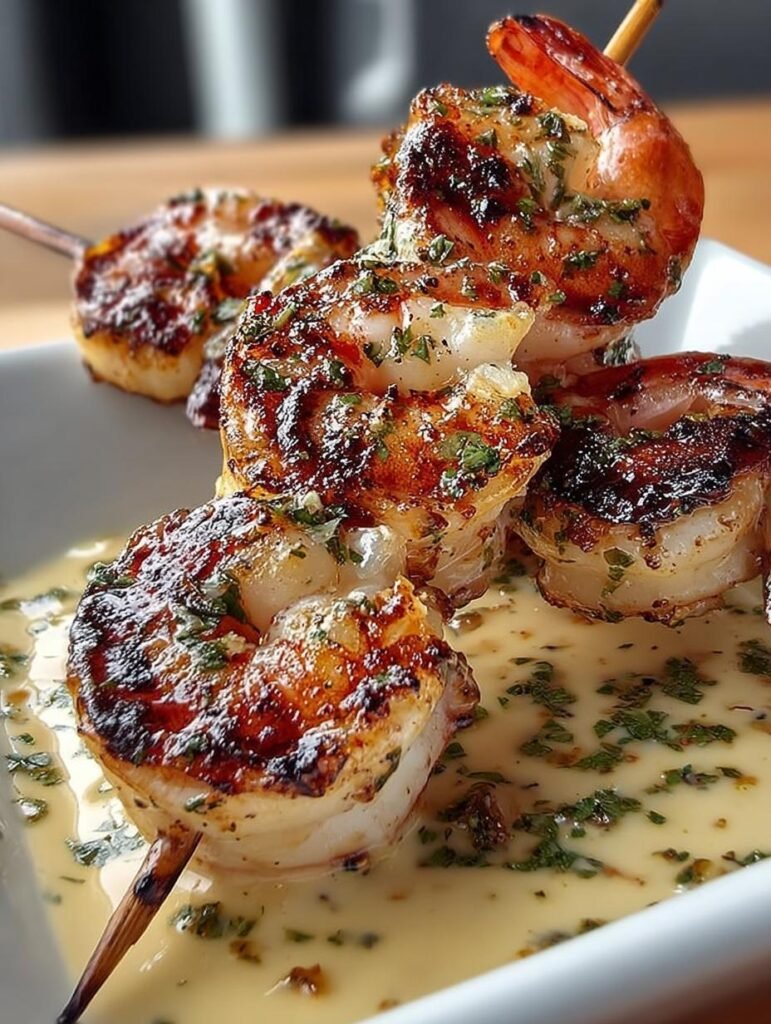 Grilled Shrimp Skewers Garlic