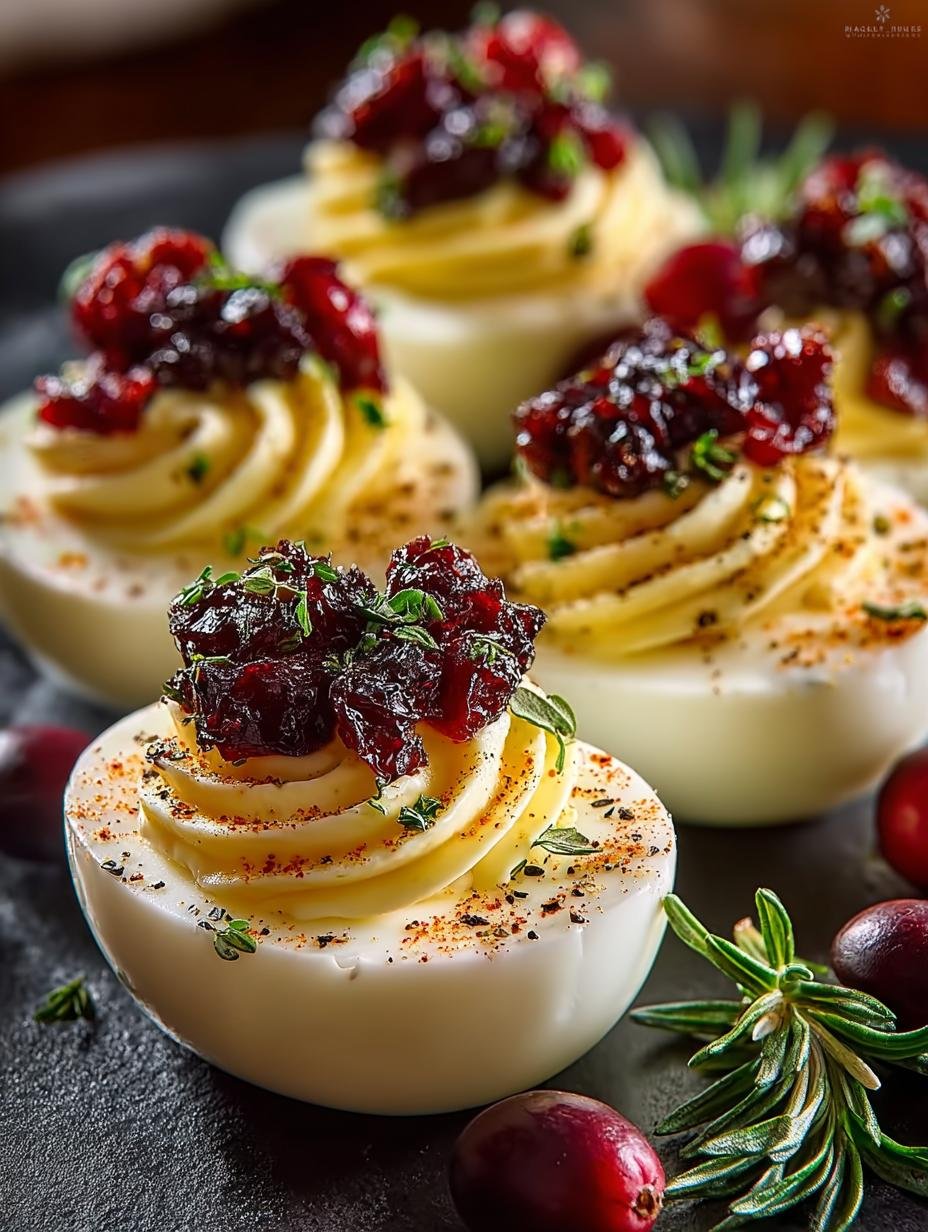 Harvest Cranberry Deviled Eggs: 7 Festive Variations - Harvest Cranberry Deviled Eggs - additional detail