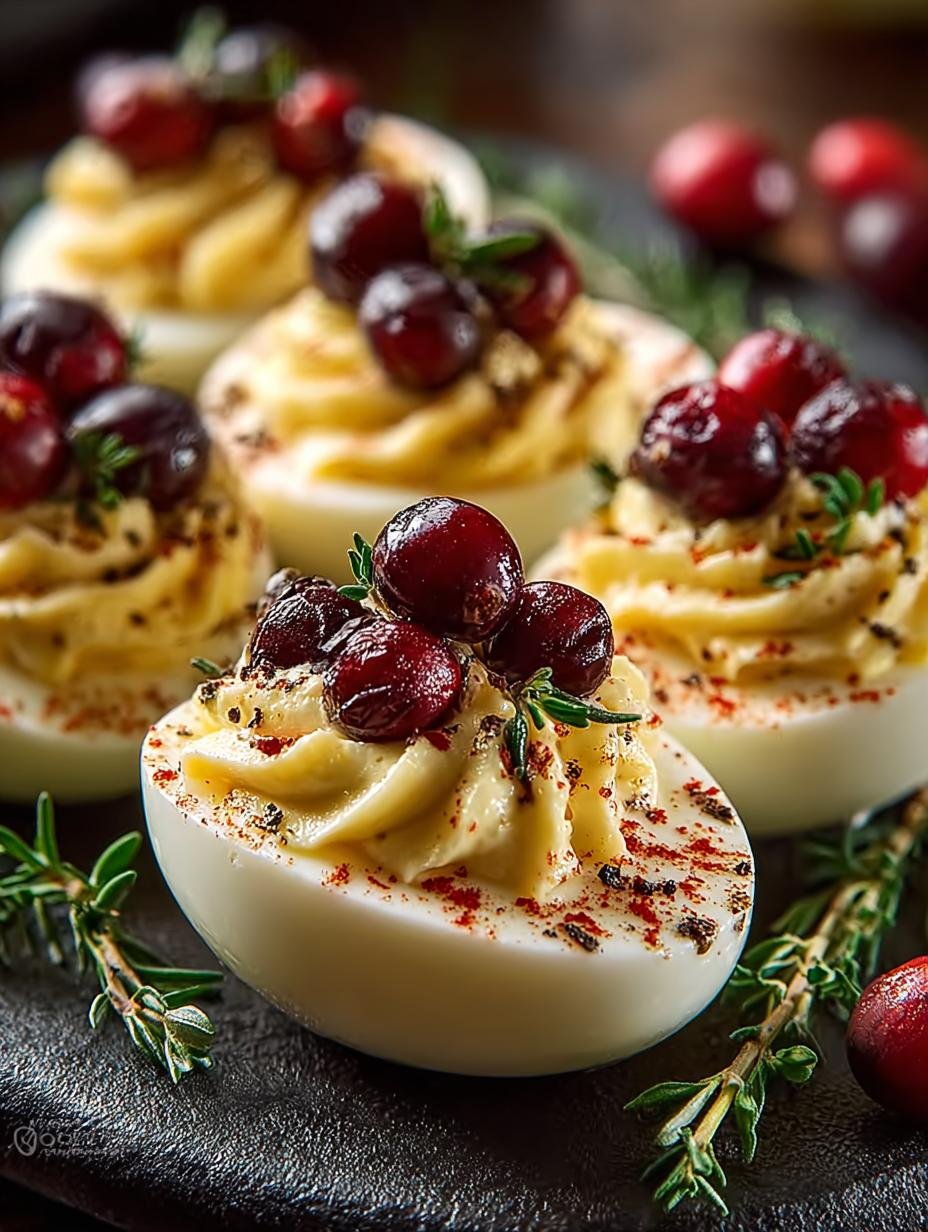Harvest Cranberry Deviled Eggs: 7 Festive Variations - Harvest Cranberry Deviled Eggs - additional detail